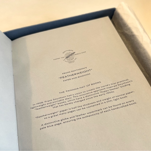 NIB Smythson THE SOHO Notebook in Navy - Leather - Personalized w/ letters “MB” - Picture 7 of 10